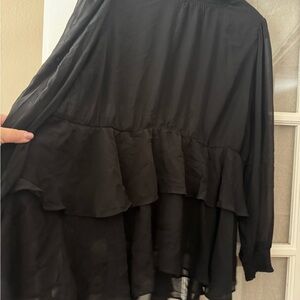 Torrid Black Smocked Detail Blouse